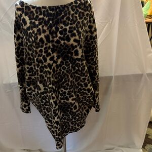 Leopard Print Asymmetrical Skirt
